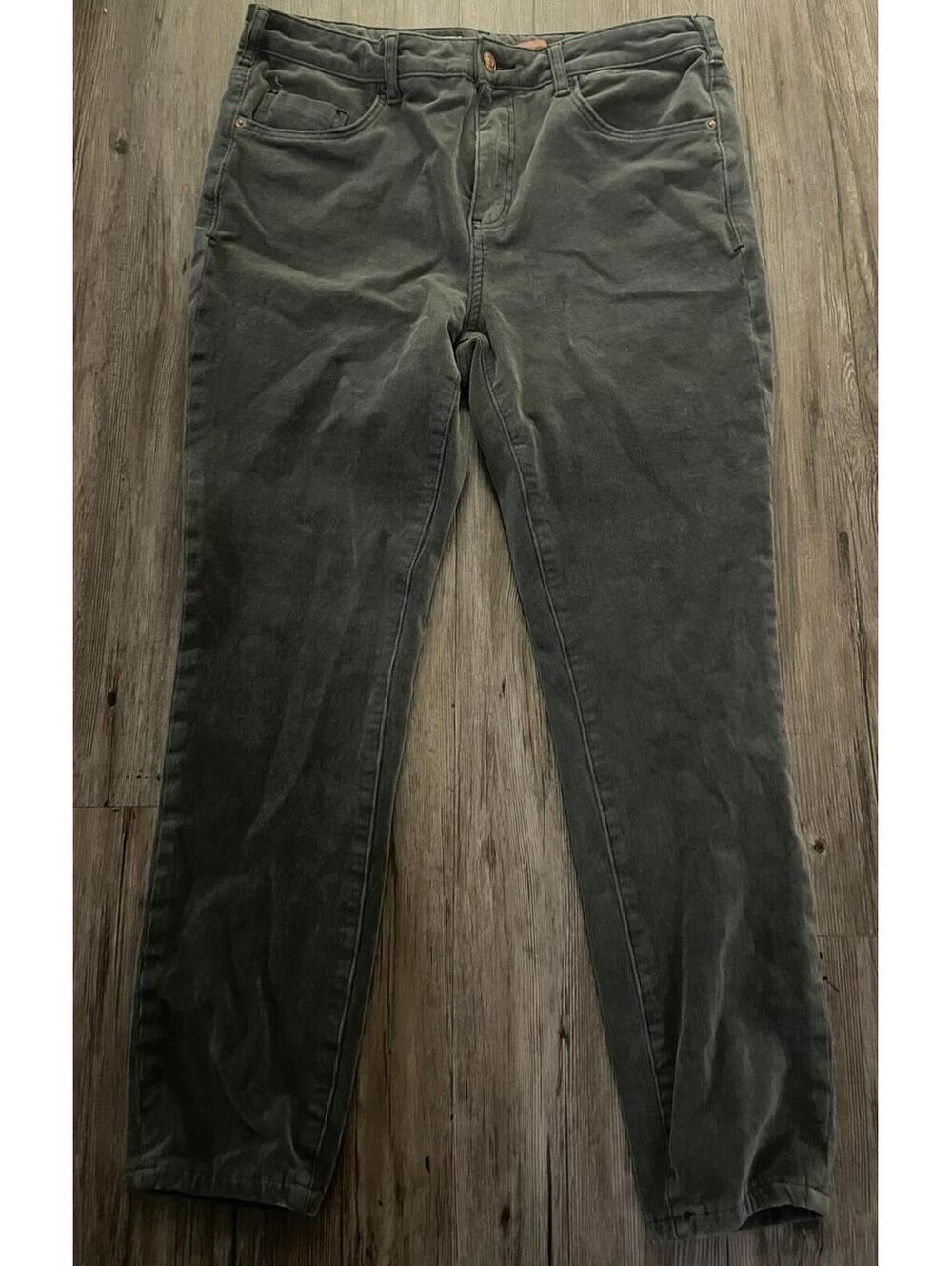Pilcro Anthropologie Corduroy Pants 31 Skinny Cropped Gray